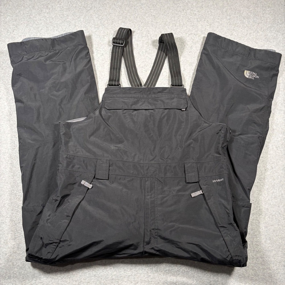 The North Face Snow Bibs Mens XL Black HyVent Waterproof Ski Snowboard AA8R